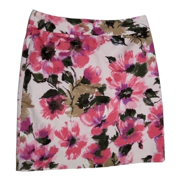 Evan Picone Skirt Size 8P Pink Multicolor Floral - Picture 1 of 7
